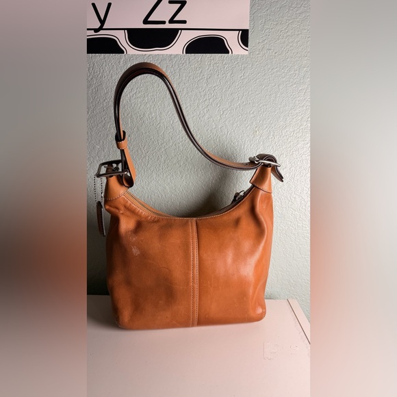 Coach Vintage Hobo Legacy Tan Leather Crossbody Handbag 9566 Shoulder Bag Y2K - Picture 2 of 12
